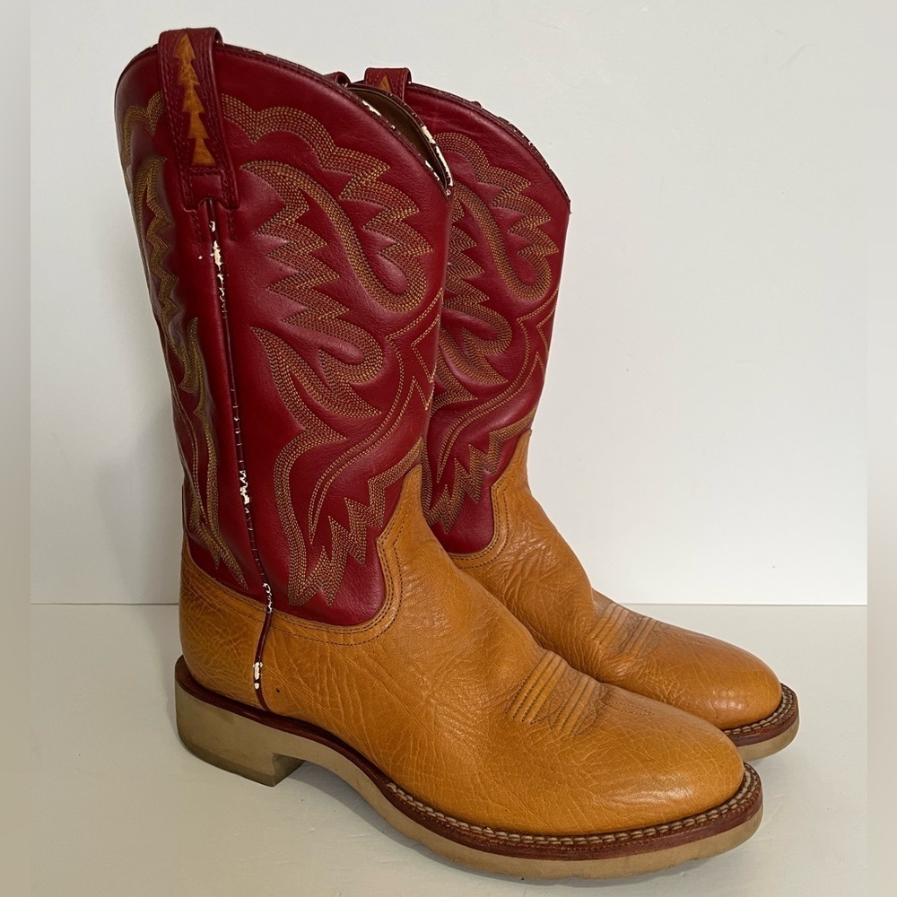 Ariat Womens Size 10B Cobalt Crepe Western Cowboy Boots Suntan Red